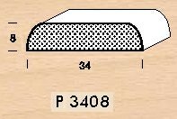 Plochá  krycí lišta P3408